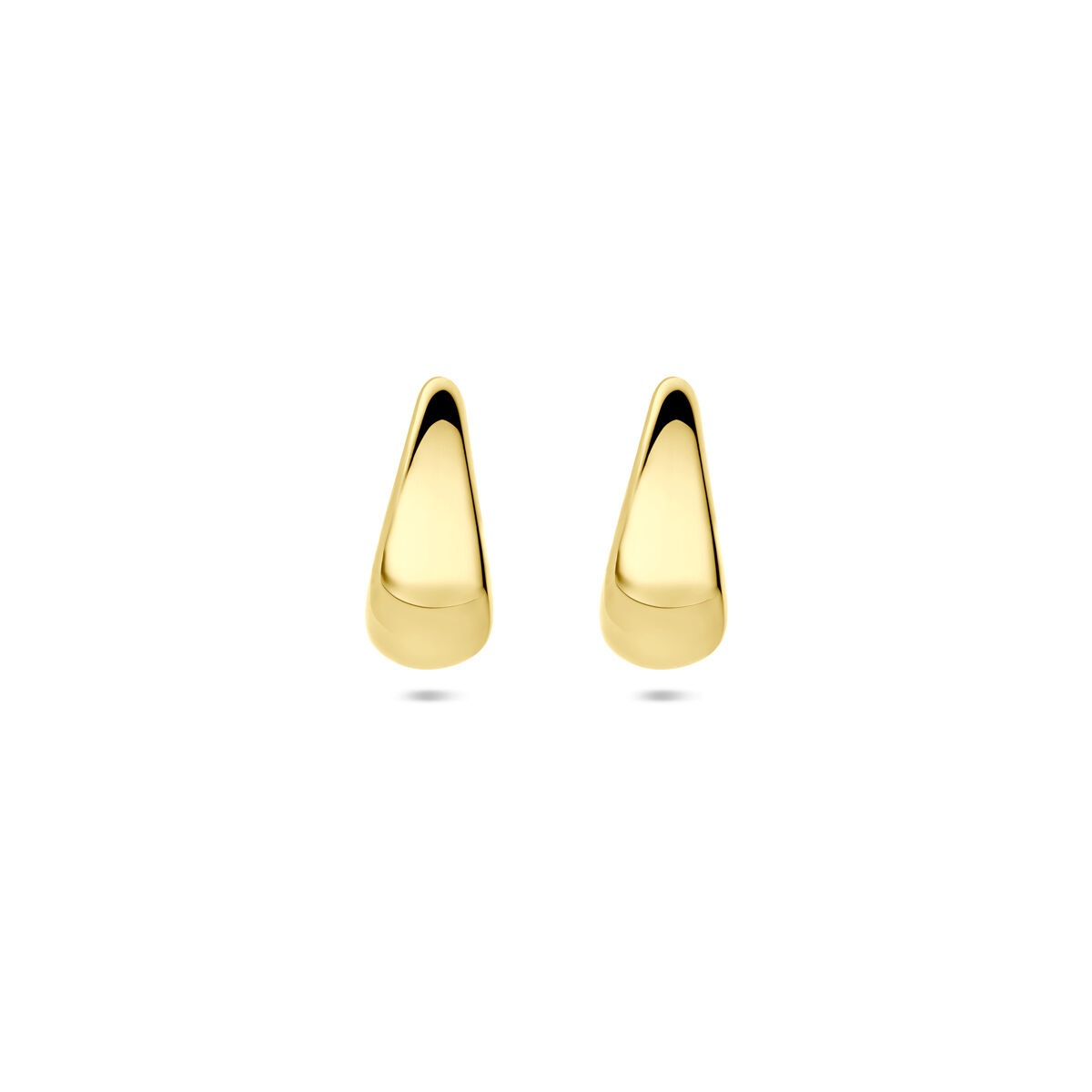 Boucles d'oreilles en or jaune 14 carats, en forme de goutte, mesurant 13 mm.