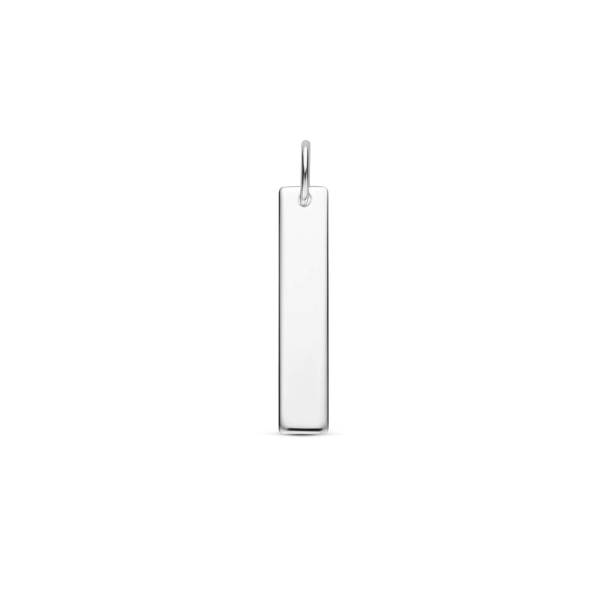 Pendentif rectangulaire en argent 925 au design minimaliste moderne.