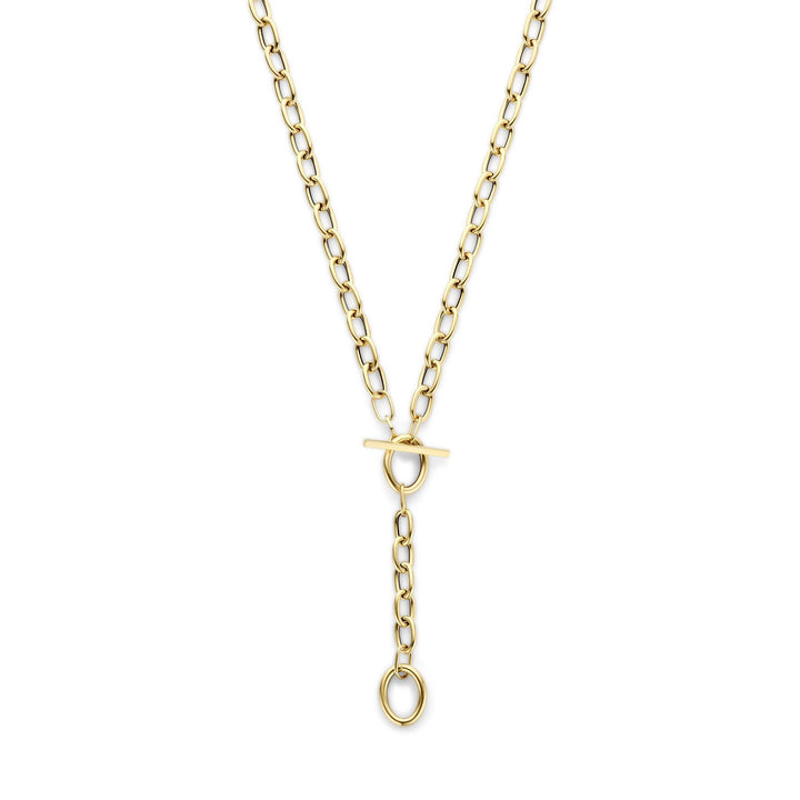 14k Geelgouden Y-collier met ankerschakel