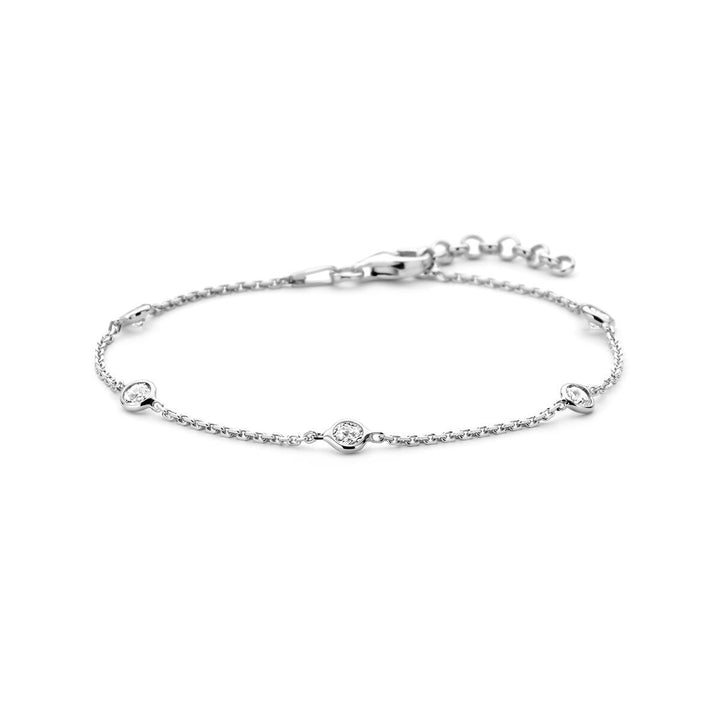 Zilveren anker armband met zirkonia – gerhodineerd 925 zilver
