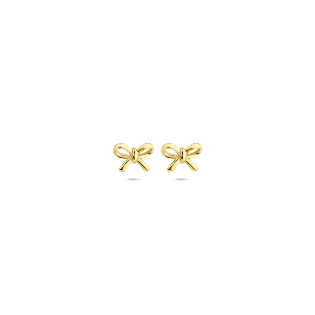 Boucles d'oreilles en or jaune en forme de nœud.