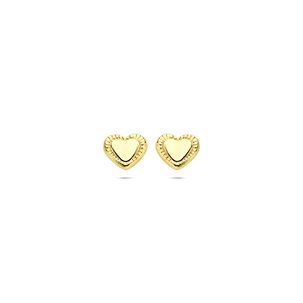 puces d'oreilles en or jaune en forme de cœur 5x5.5mm