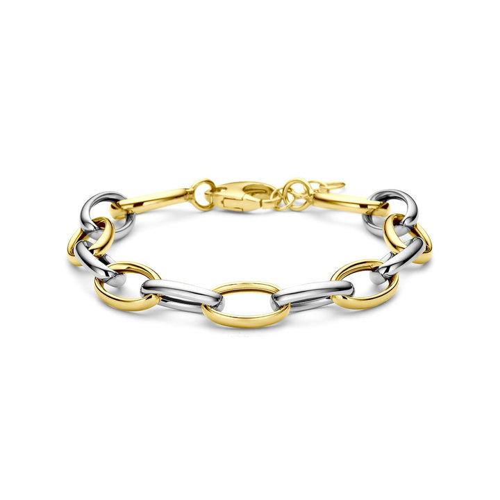 Verguld en gerhodineerd 925 zilveren ankerarmband