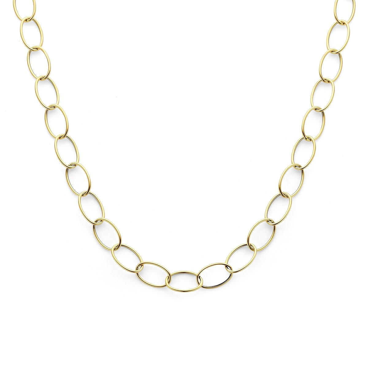 Collier en or jaune 14 carats avec maillons ovales.