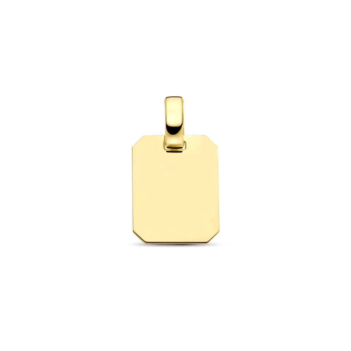 pendentif rectangulaire en or jaune 9 carats avec finition lisse.