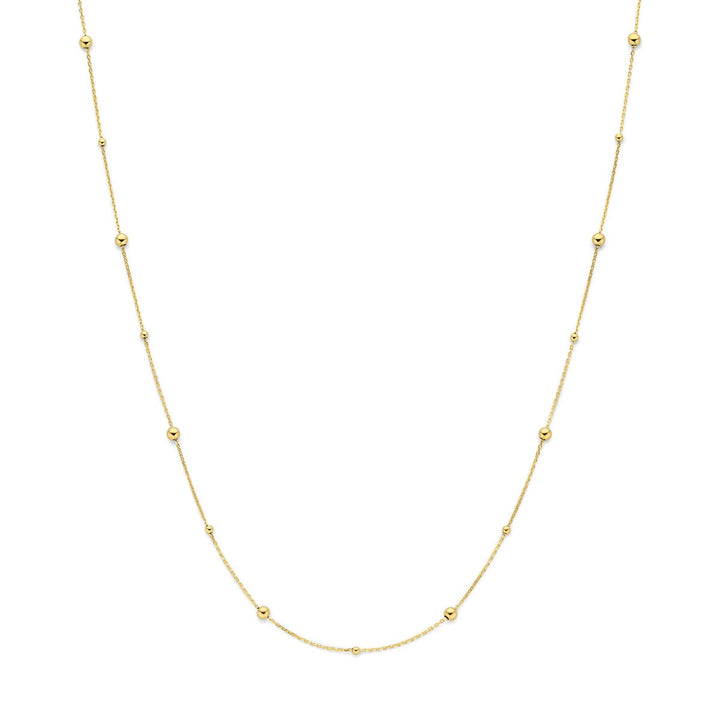 14k Geelgouden collier met bolletjes