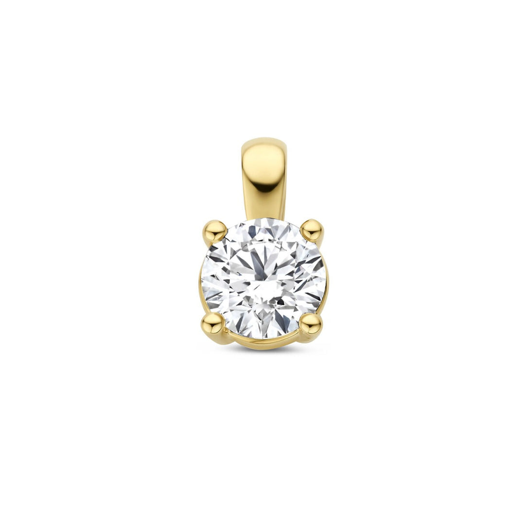 14k Geelgouden hanger met lab grown diamant – Briljant geslepen 0.50 ct