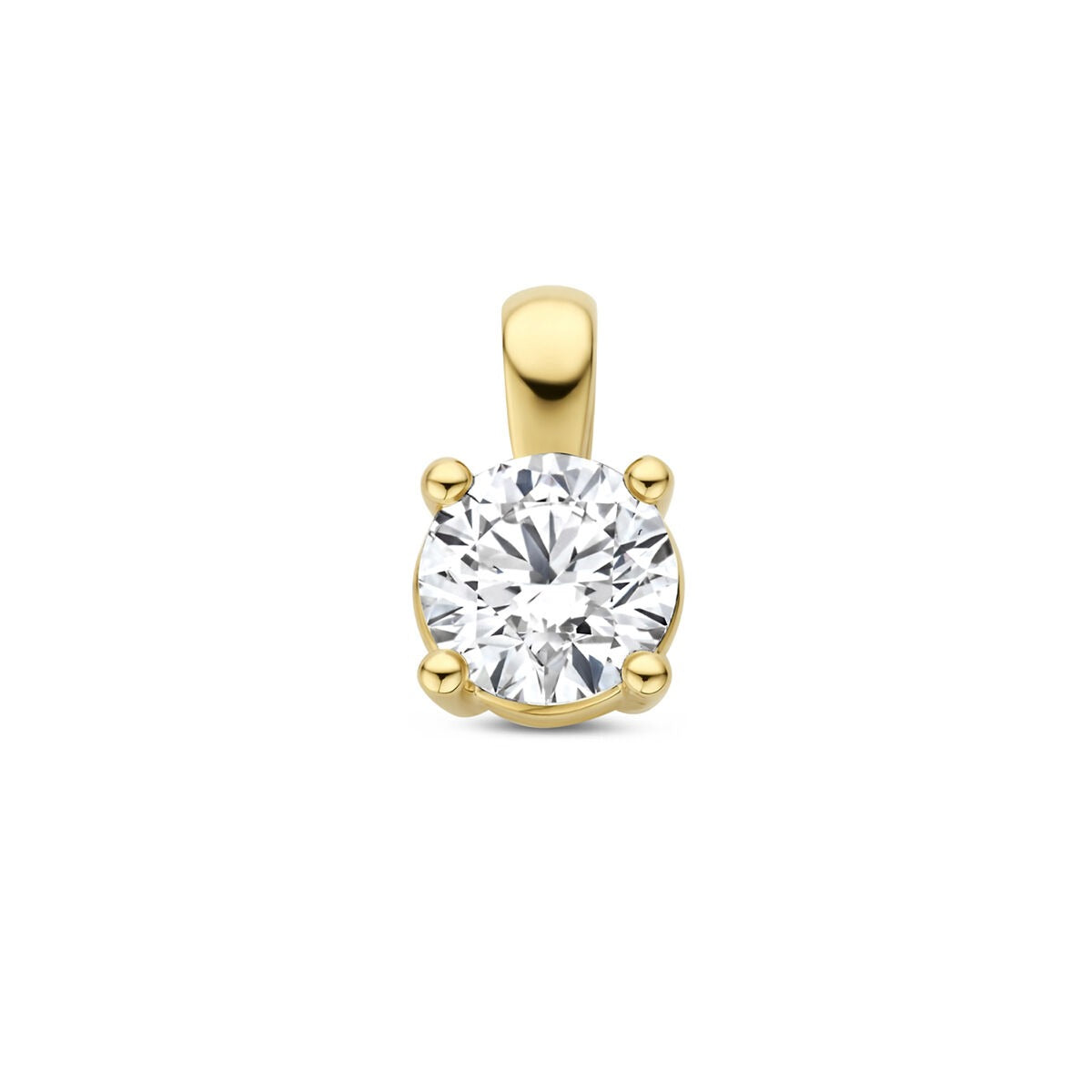 Pendentif en or jaune 14 carats avec diamant lab grown brillant de 0,50 ct.