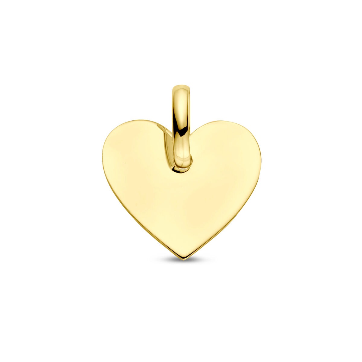 pendentif en or jaune 9 carats en forme de cœur.