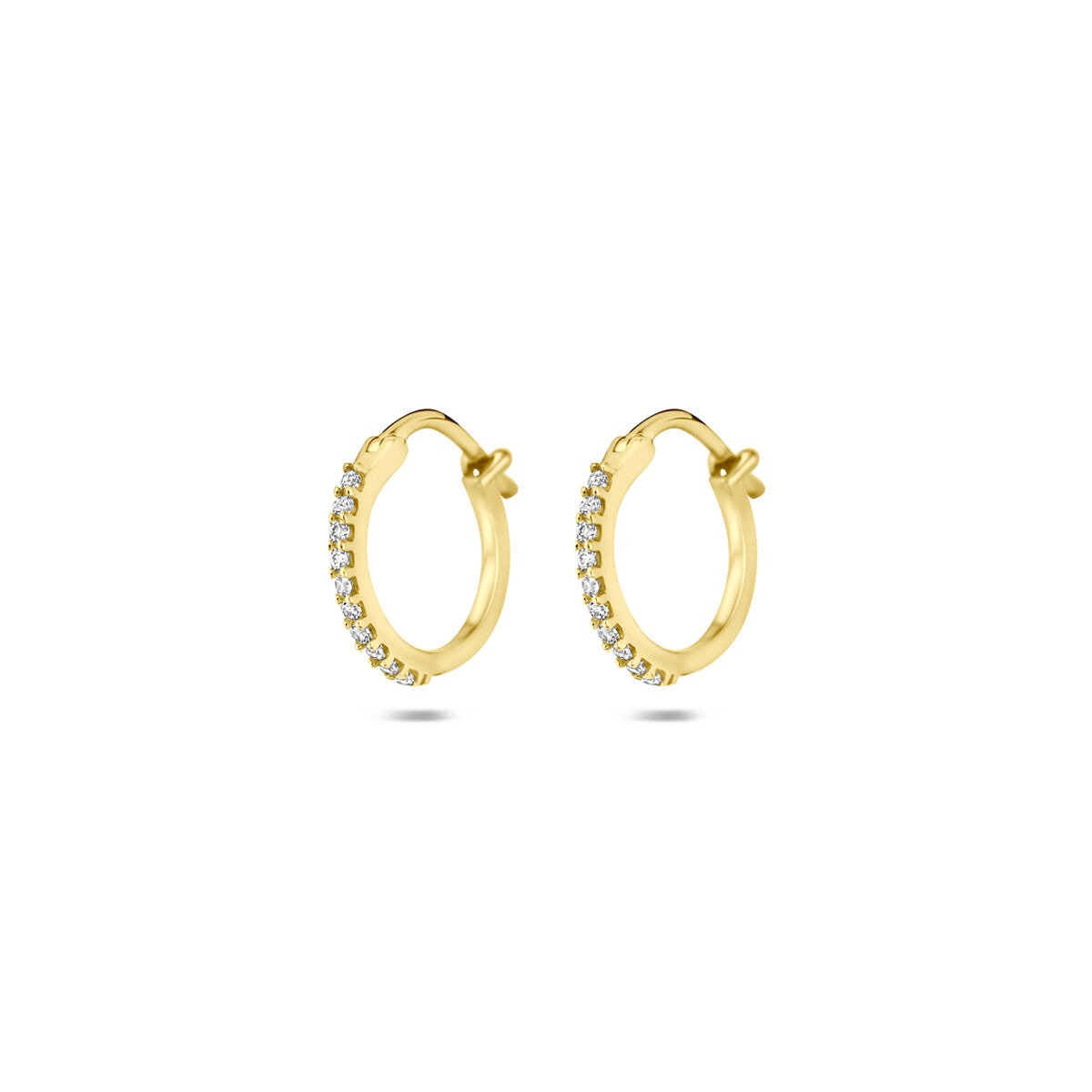 Créoles en or jaune 14k avec zircone