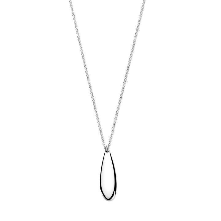 Zilveren dames ketting met druppel hanger – gerhodineerd 925 41 + 4 cm