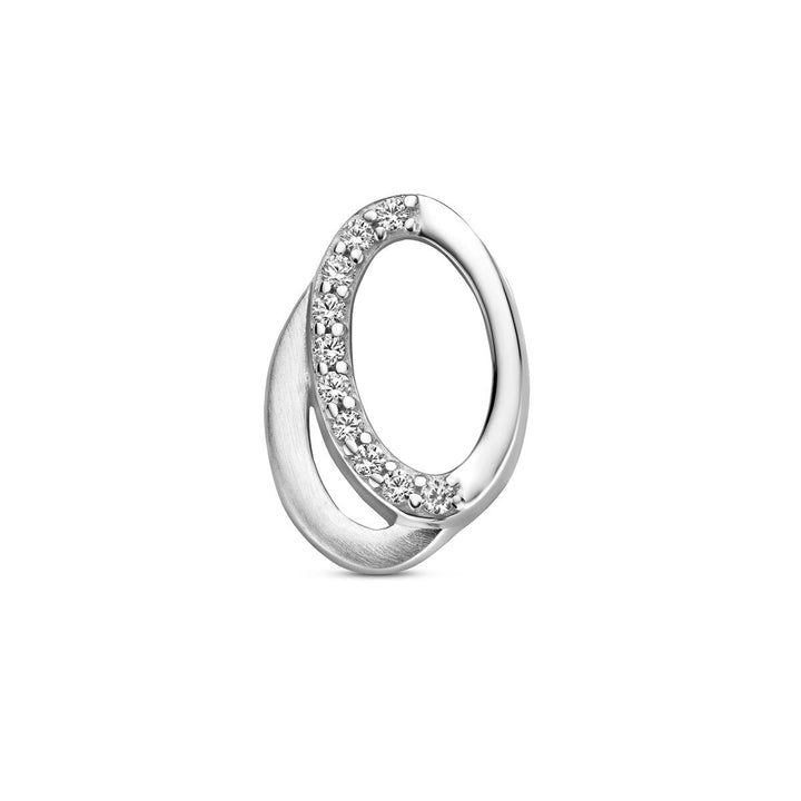 Gerhodineerd 925 zilveren hanger met zirkonia