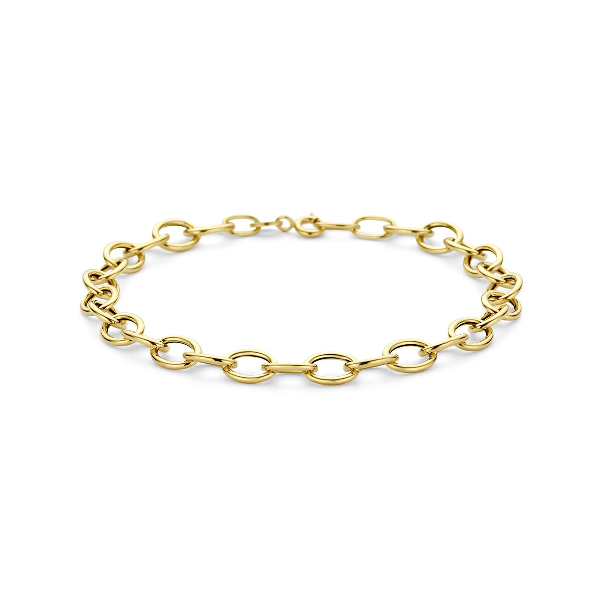 Bracelet en or jaune 14 carats avec maillons en forme d'ancre.