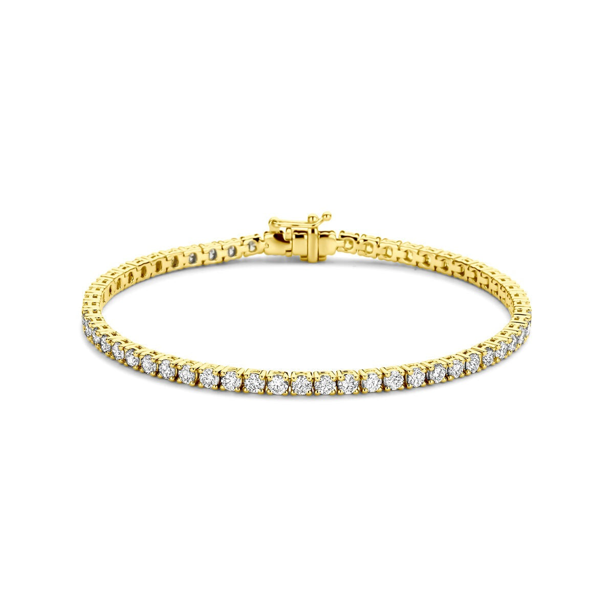 Bracelet en or jaune 14 carats avec diamants lab-grown de 4,00 ct.
