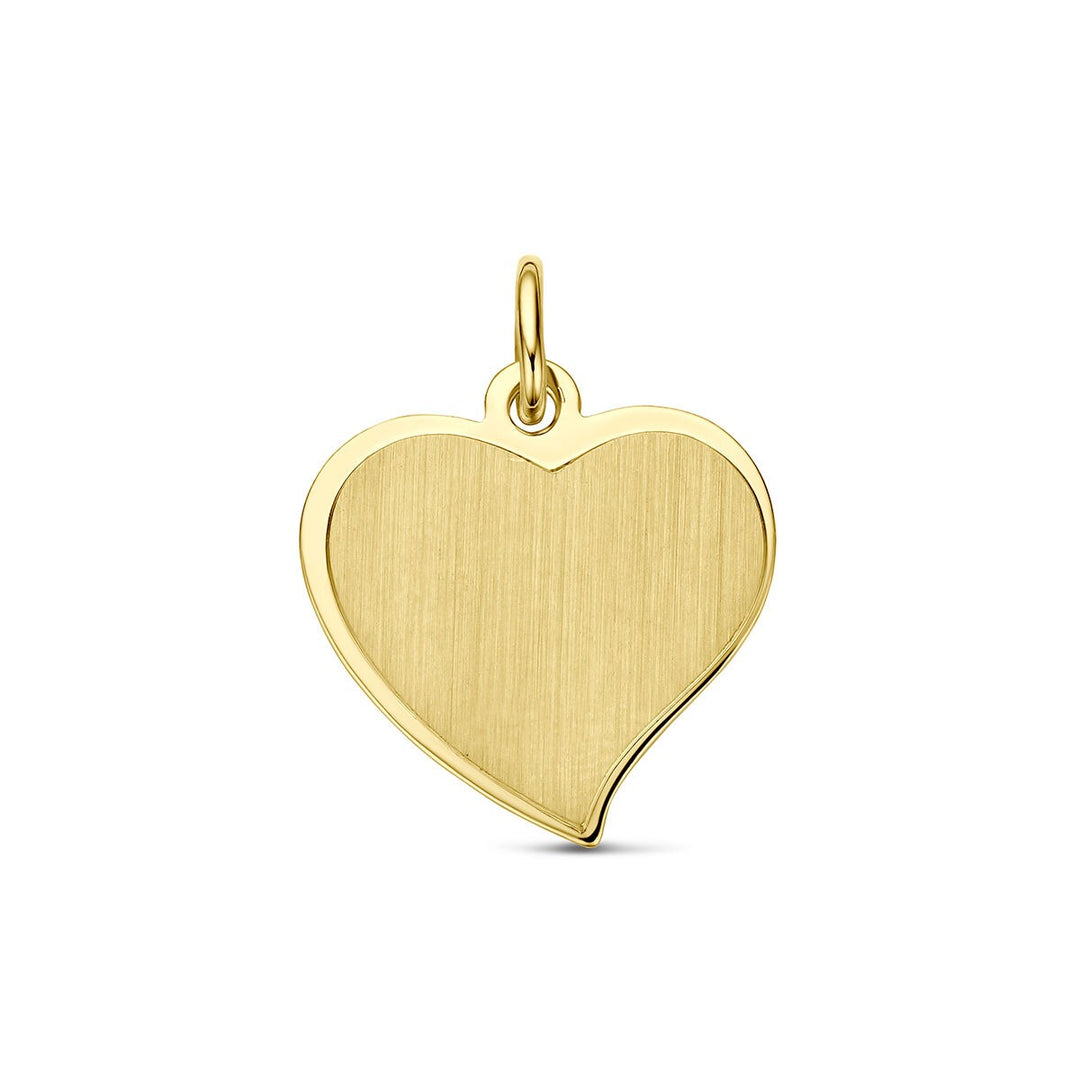 9k Geelgouden hart graveerhanger