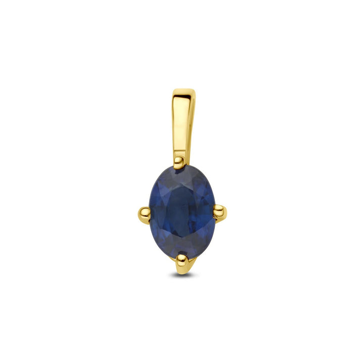 14k geelgouden hanger met saffier