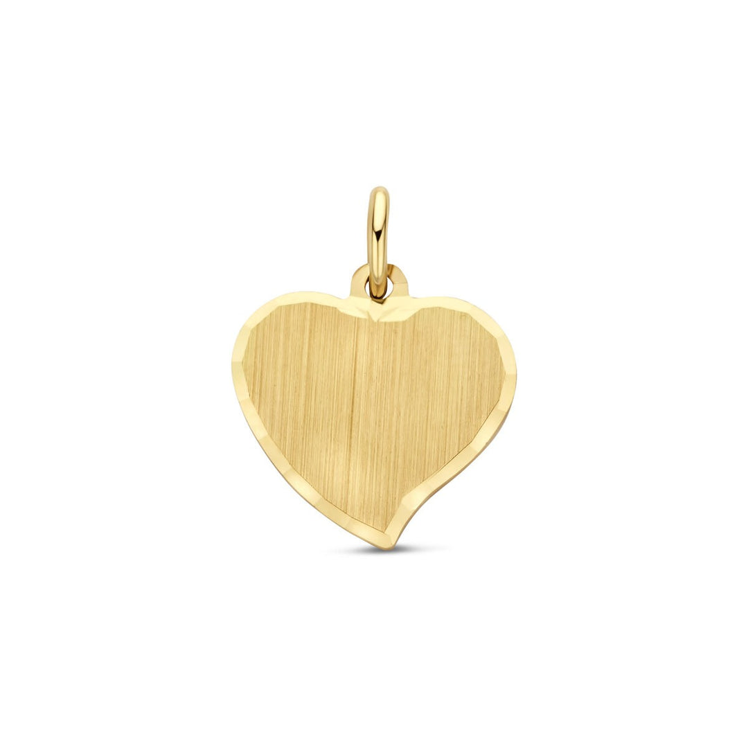 9k Geelgouden hart graveerhanger