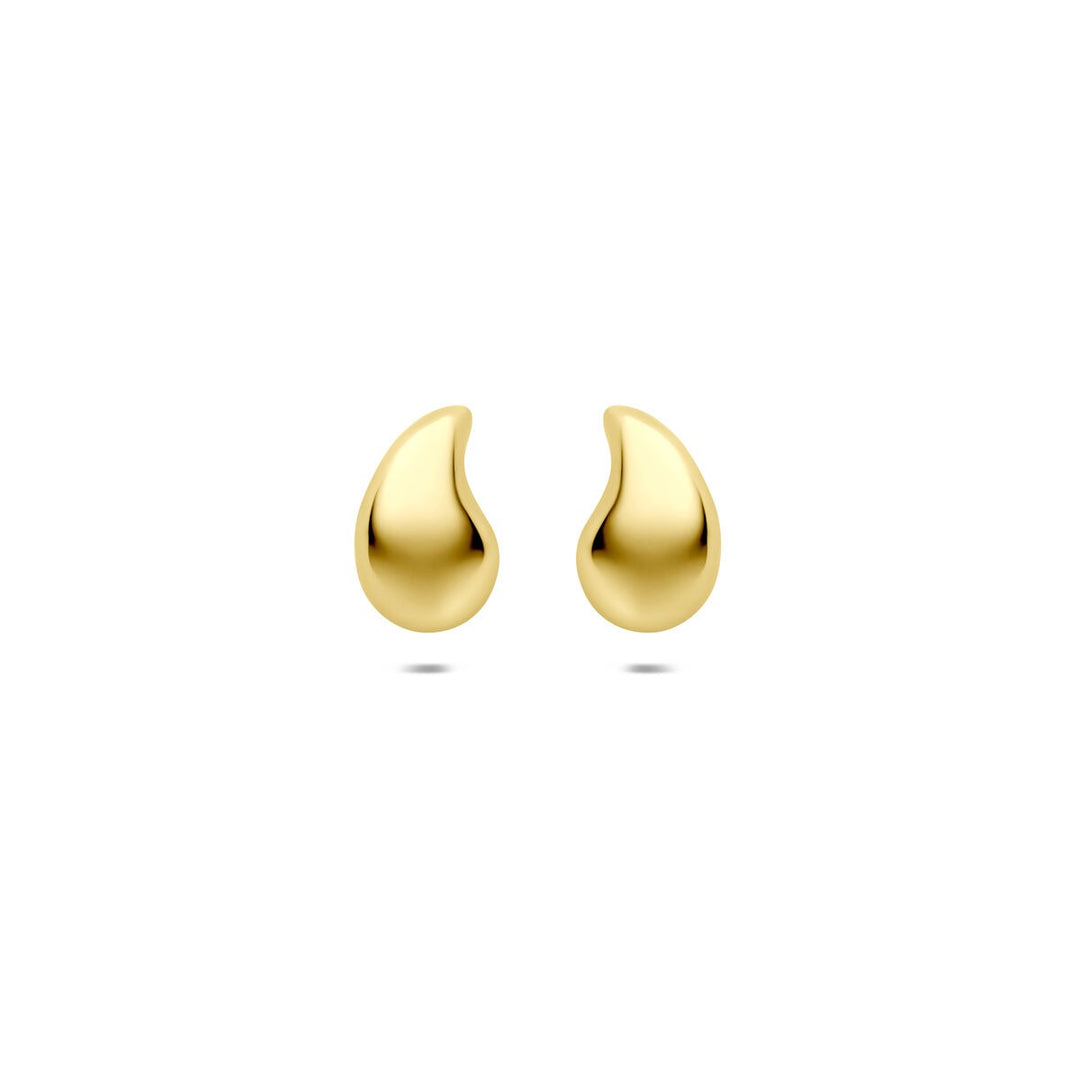 14k geelgouden dames oorknoppen – druppelvorm 9,5 mm