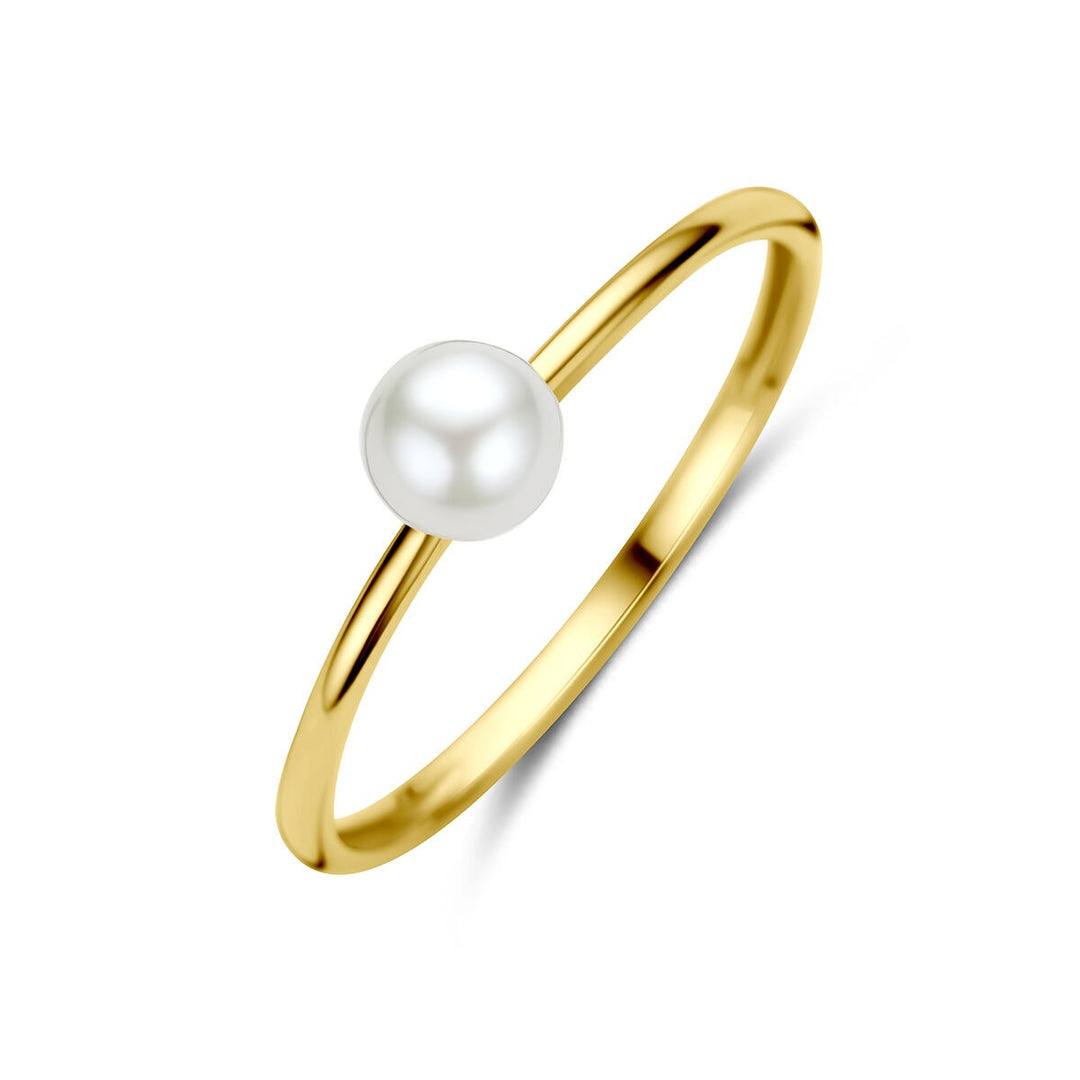 9k Geelgouden ring met parel