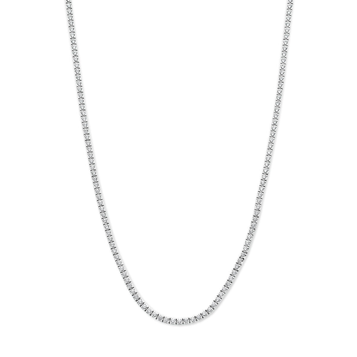 Collier en or blanc 14k avec diamants lab-grown de 3,00 ct, taille brillant.