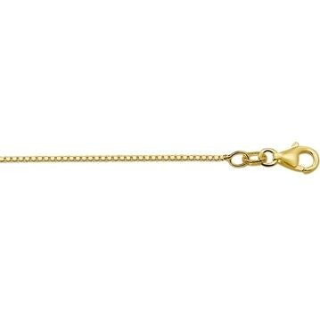 Gouden collier van 18k met Venetiaanse schakels van 1,1 mm en een karabijnsluiting.