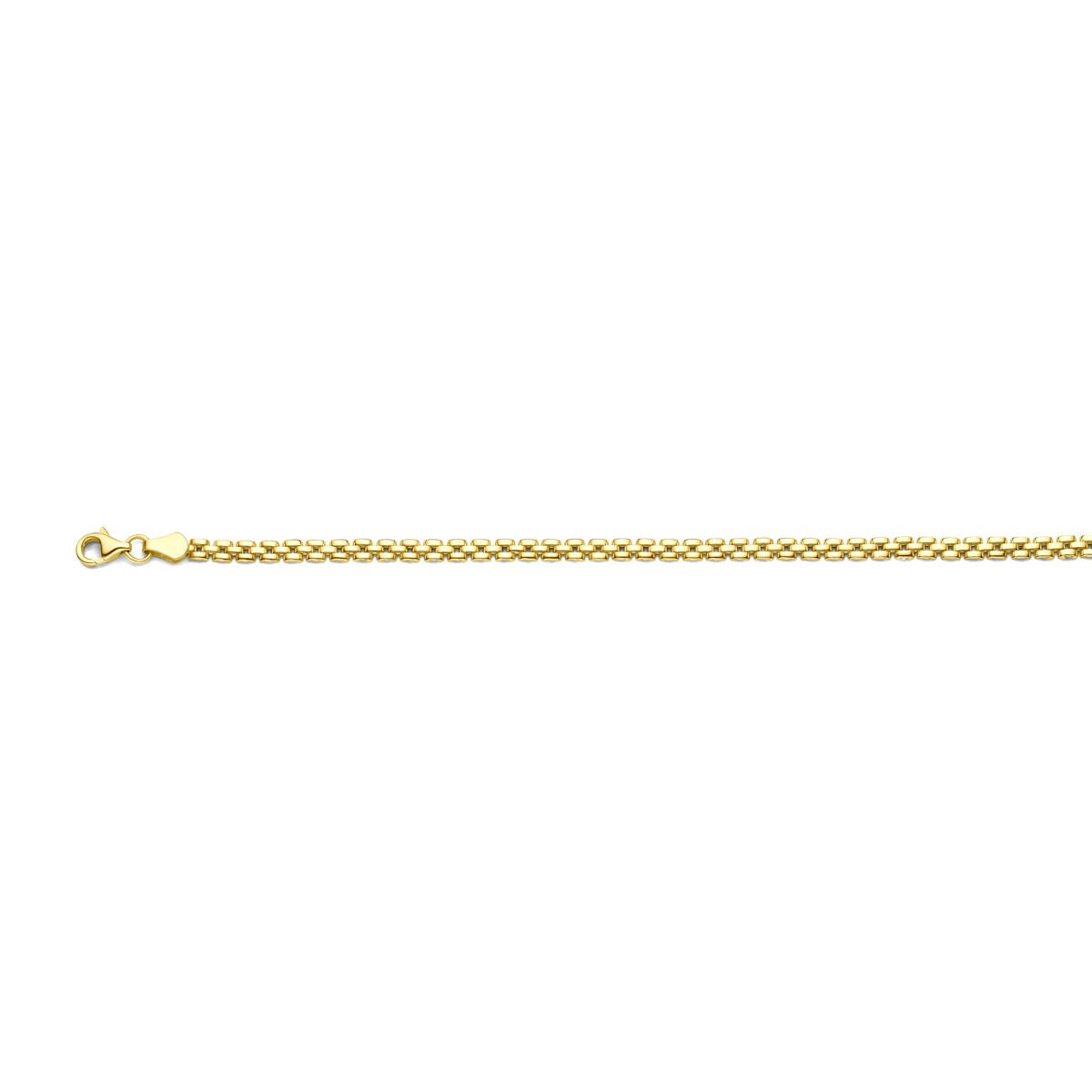 Bracelet en or de 14 carats, tressé, d'une épaisseur de 3 mm.