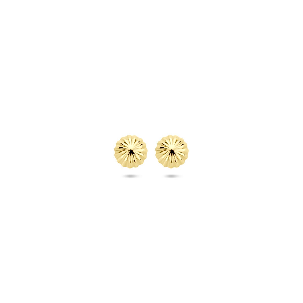 Boucles d'oreilles en or jaune 14 carats, de forme sphérique, mesurant 5 mm.