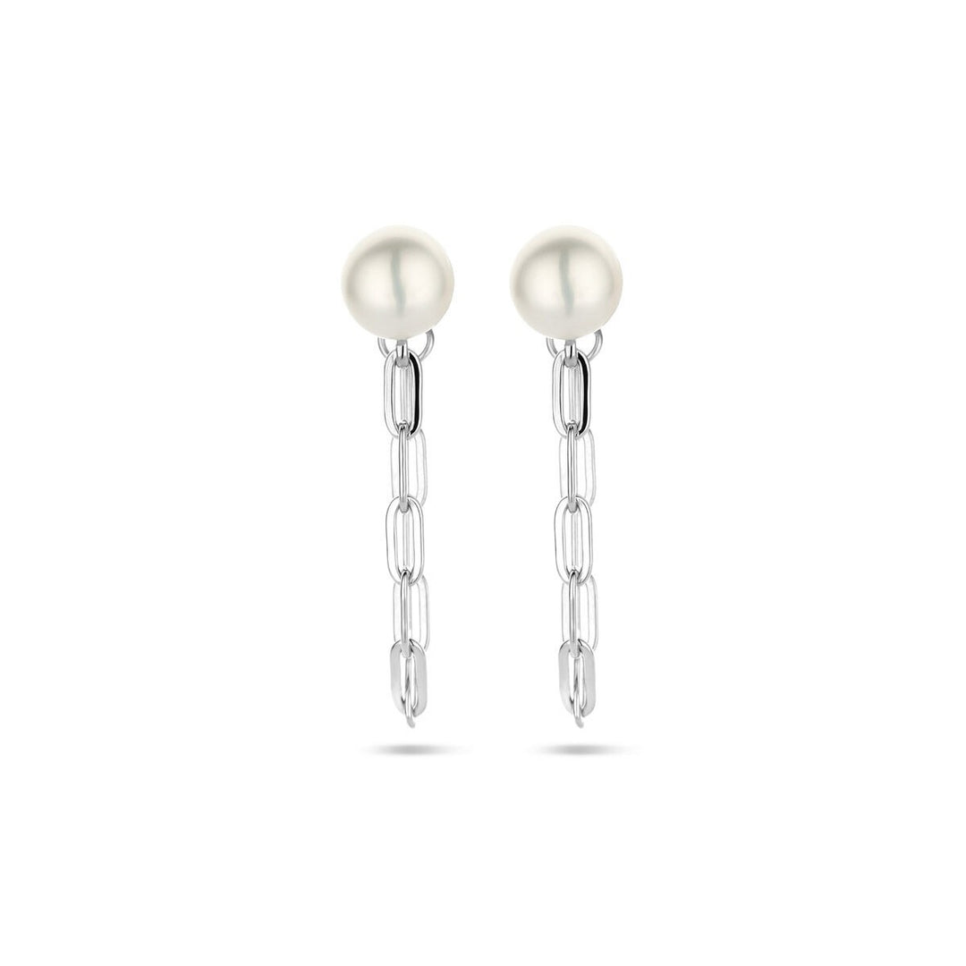 oorknoppen parel 6,5 mm zilver gerhodineerd