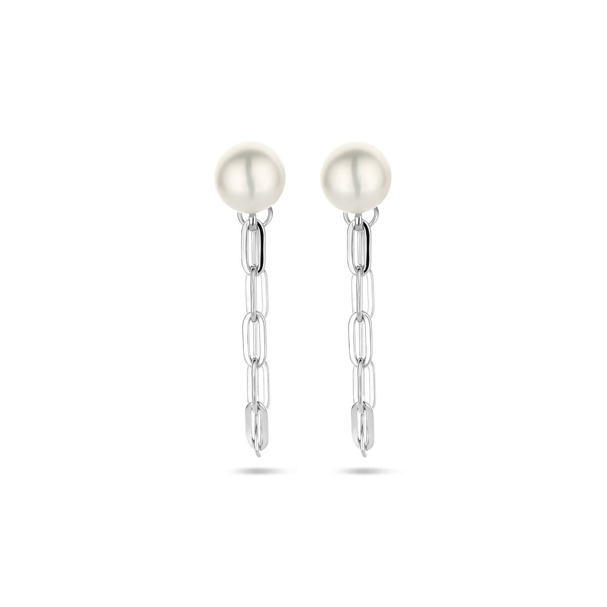 puces d'oreilles perle 6,5 mm argent rhodié