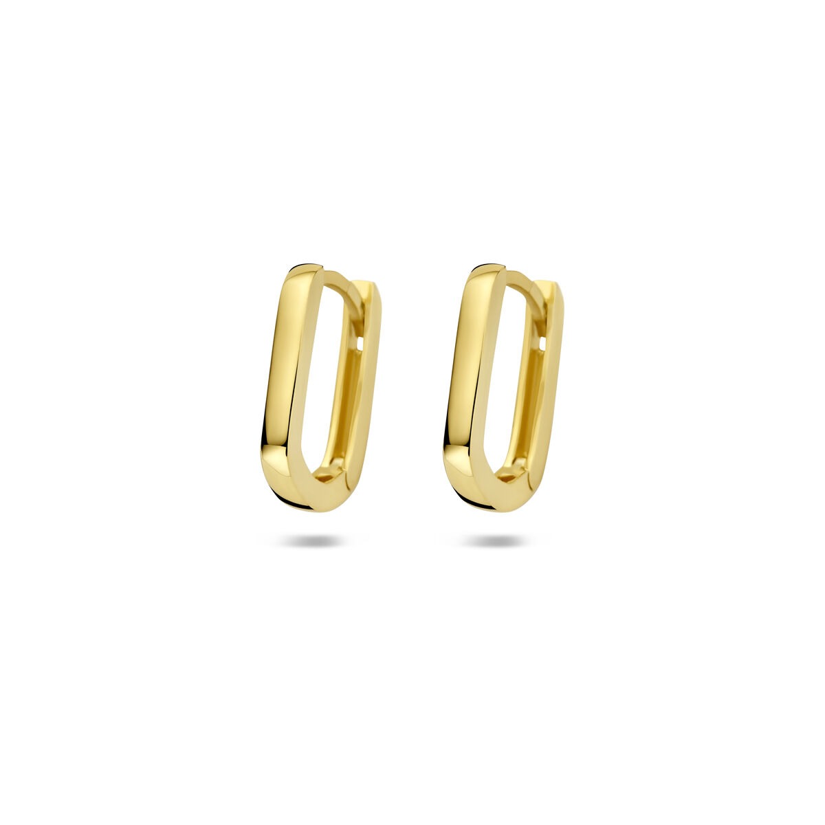 Boucles d'oreilles en or jaune 9 carats, de forme rectangulaire et à fermoir clip.