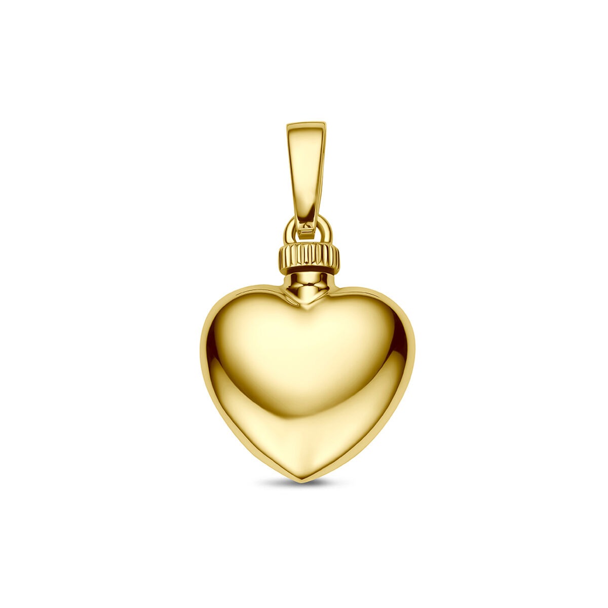 Pendentif en forme de cœur en or jaune 9 carats, poli et brillant.