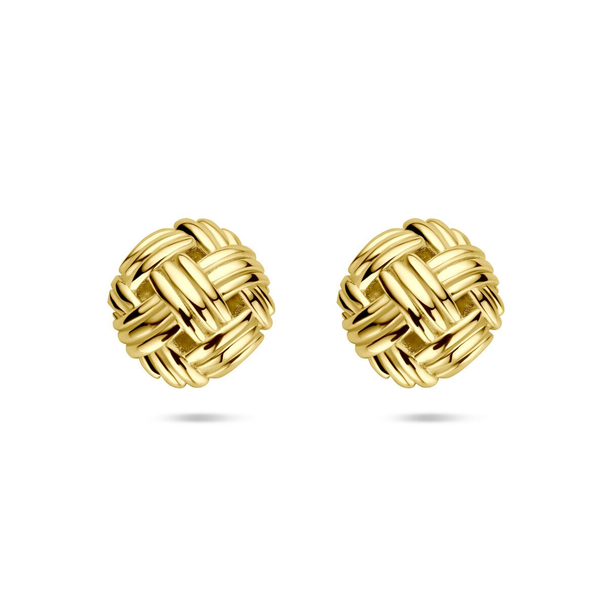 Boucles d'oreilles en or jaune 14 carats, de forme ronde, mesurant 12 mm.
