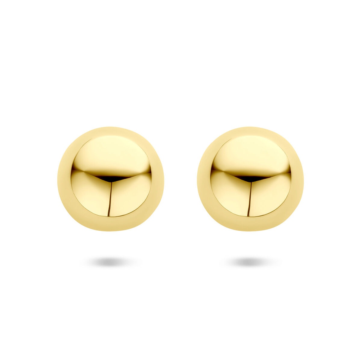 Boucles d'oreilles en acier doré de 20 mm, avec une finition lisse et ronde.