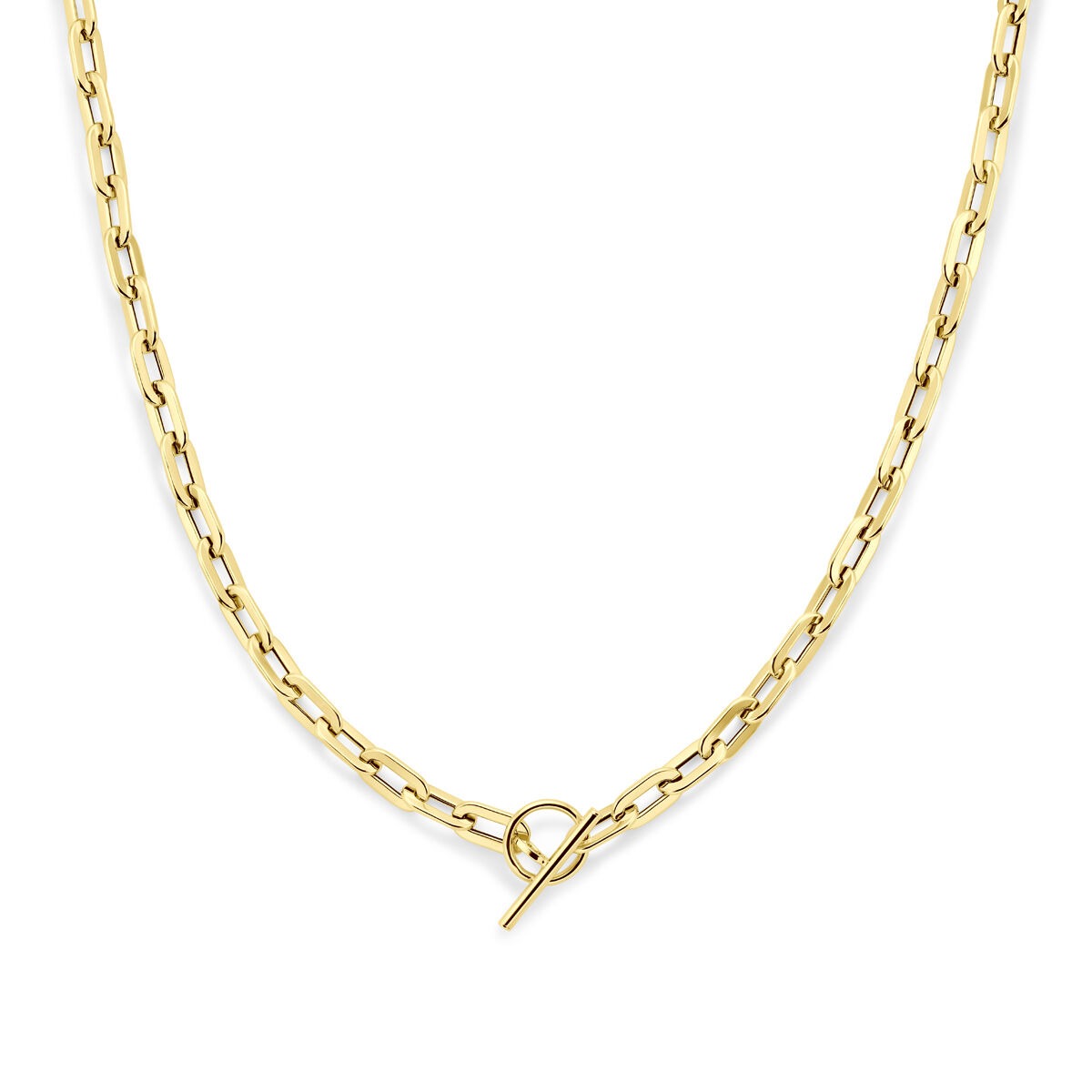Collier en or jaune 14 carats avec maillons en forme d'ancre et fermoir à barrette.