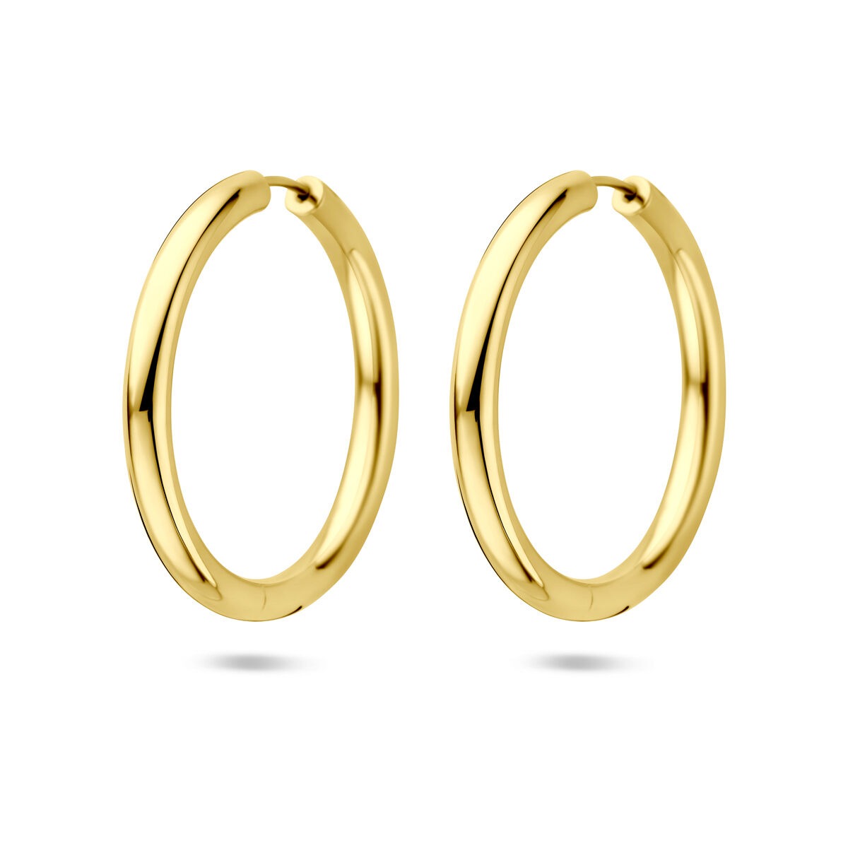 Boucles d'oreilles en argent doré 925, de forme ovale, mesurant 39 mm.
