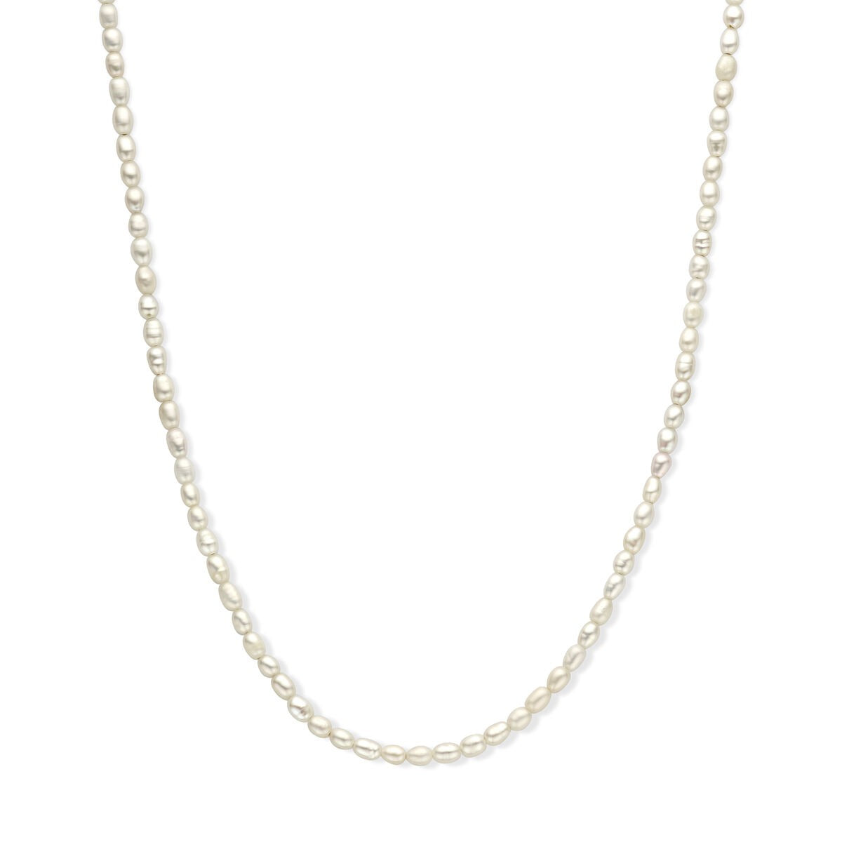 Goudkleurig verguld zilveren collier met zoetwaterparels in een delicate schakelstructuur.