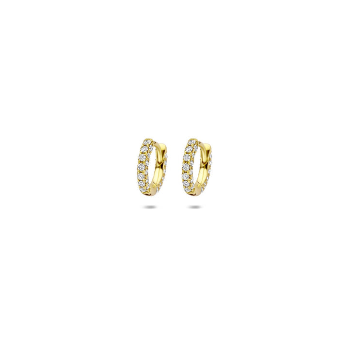 14k Geelgouden klapoorringen met lab grown diamanten – briljant geslepen