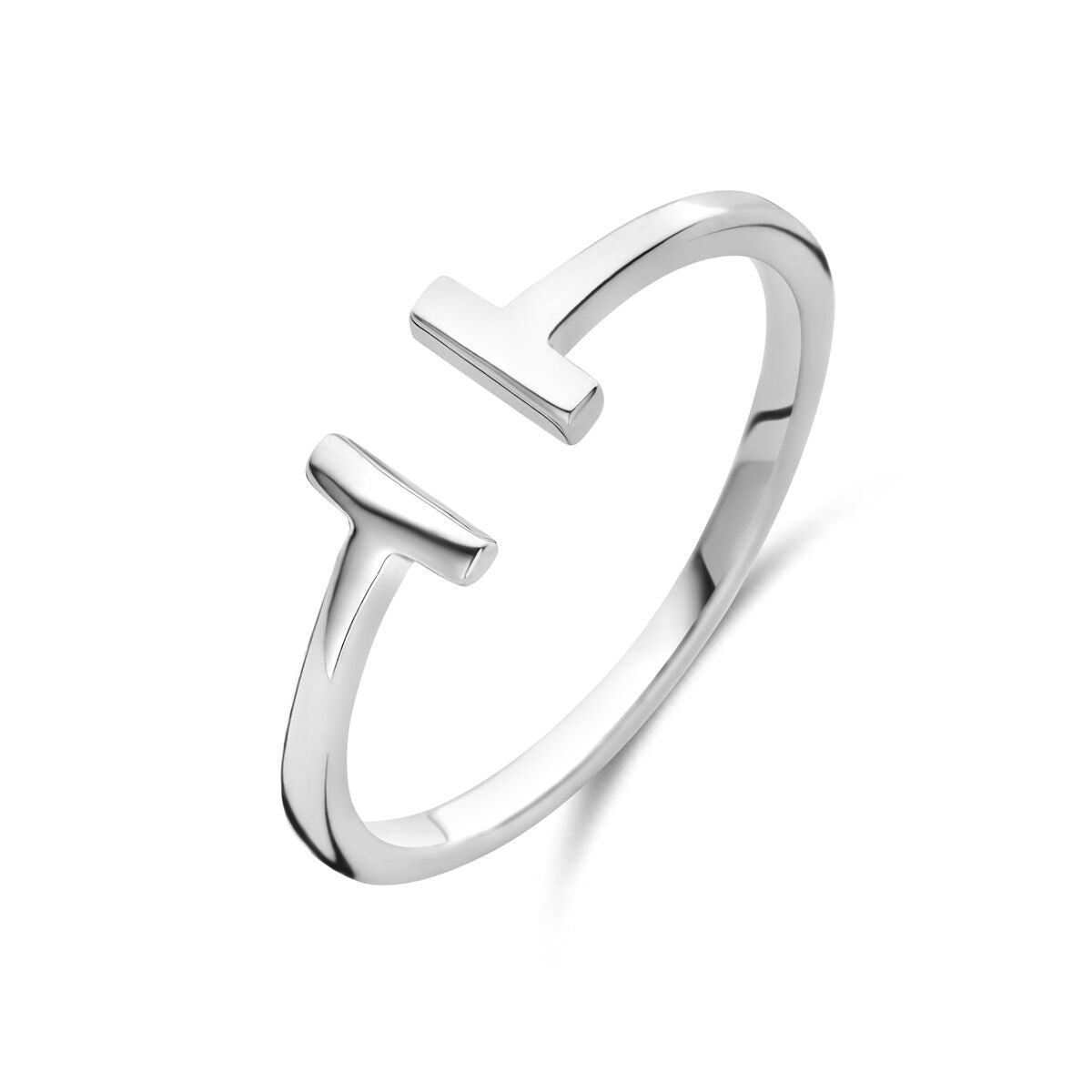 Bague en argent rhodié de 5,5 mm avec un design minimaliste et moderne.