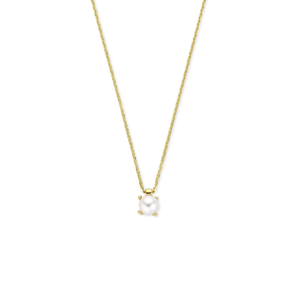 Collier en or jaune 9 carats avec une perle blanche.