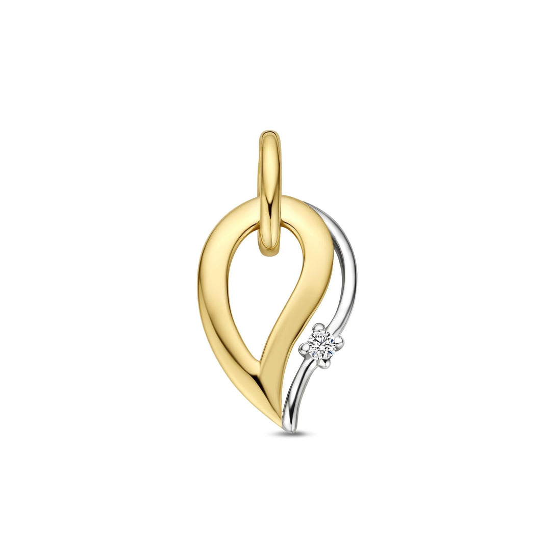 14k Geelgouden hanger met diamant