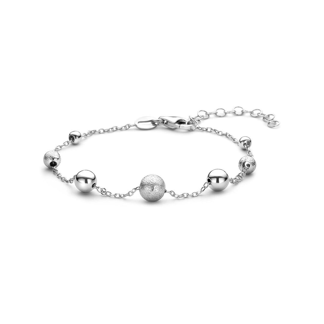 Gerhodineerde 925 zilveren armband met bolletjes