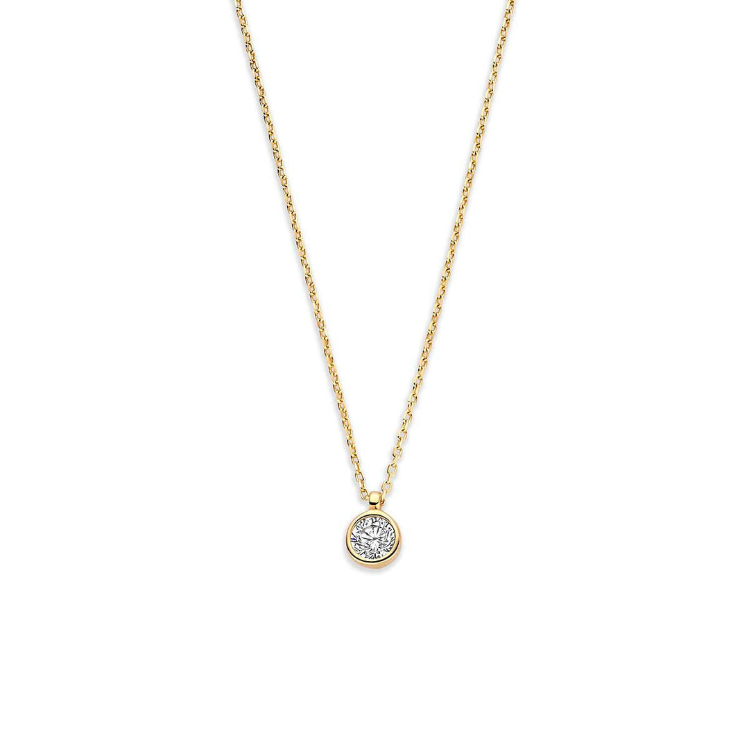 9k Geelgouden collier met zirkonia