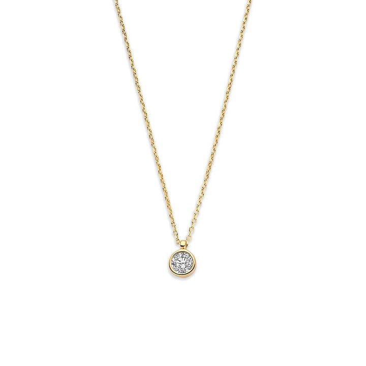 9k Geelgouden collier met zirkonia