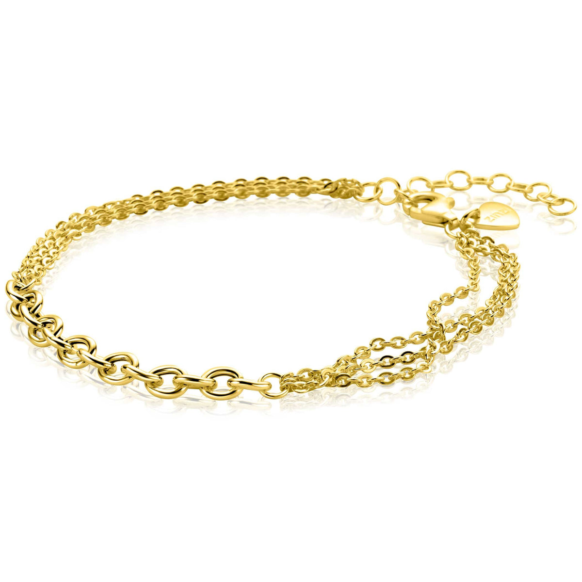 Bracelet doré à maillons, avec une chaîne délicate et un fermoir ajustable.