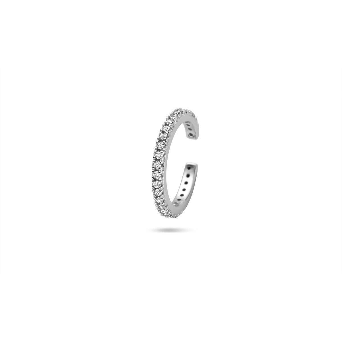 Ear cuff en argent rhodié orné de zirconiums.
