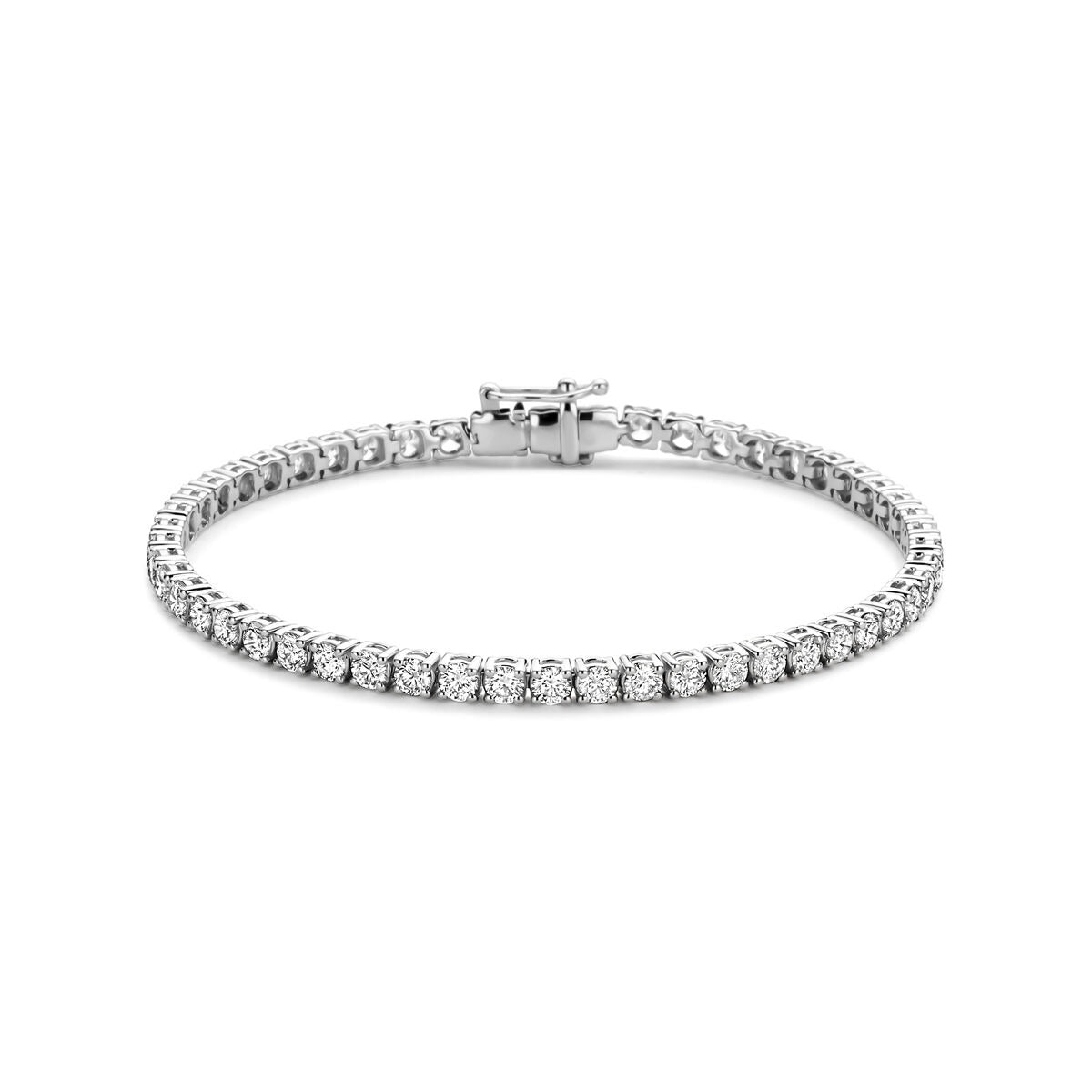 Bracelet en or blanc 14 carats avec diamants cultivés en laboratoire de 5,00 ct.