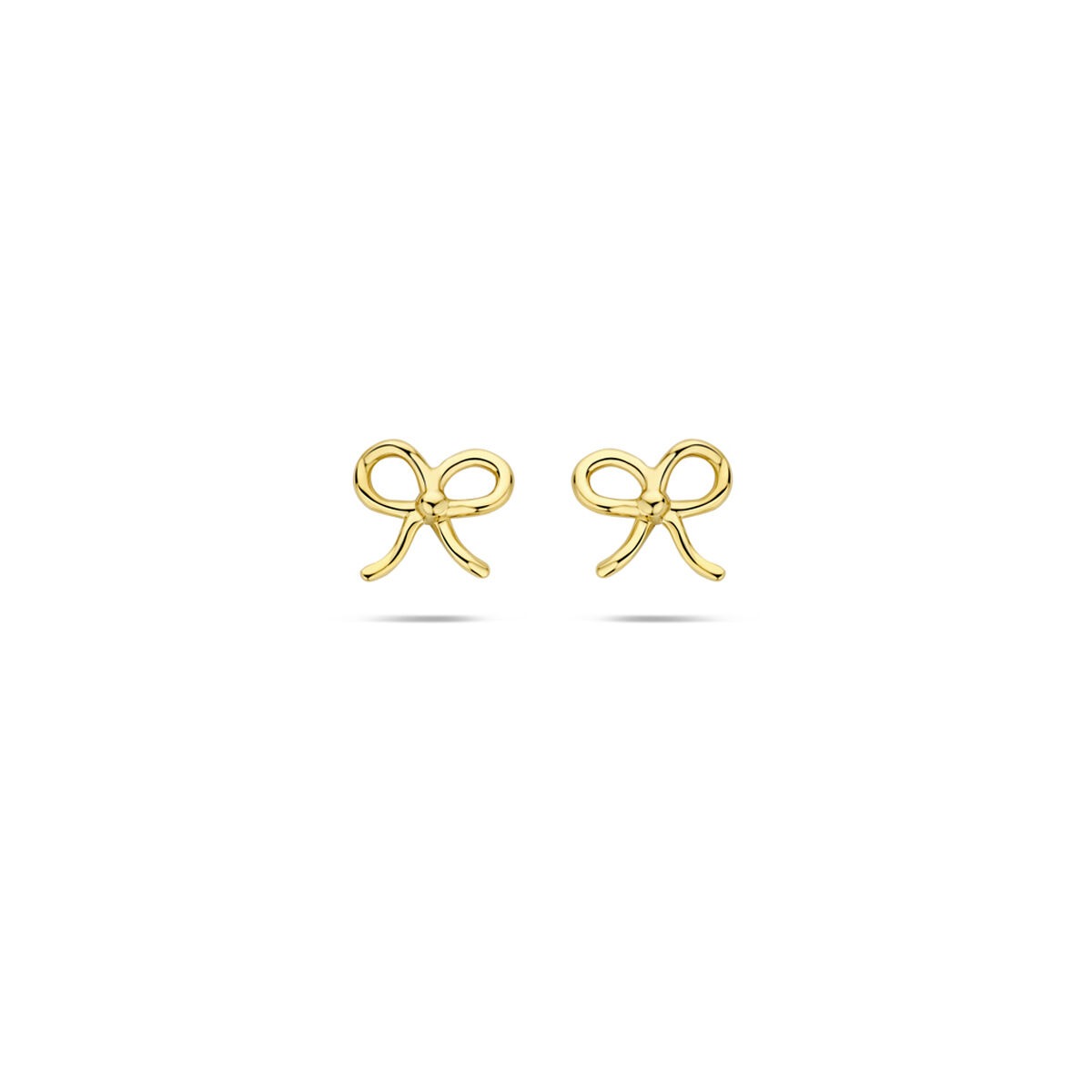 Boucles d'oreilles en or jaune en forme de nœud.