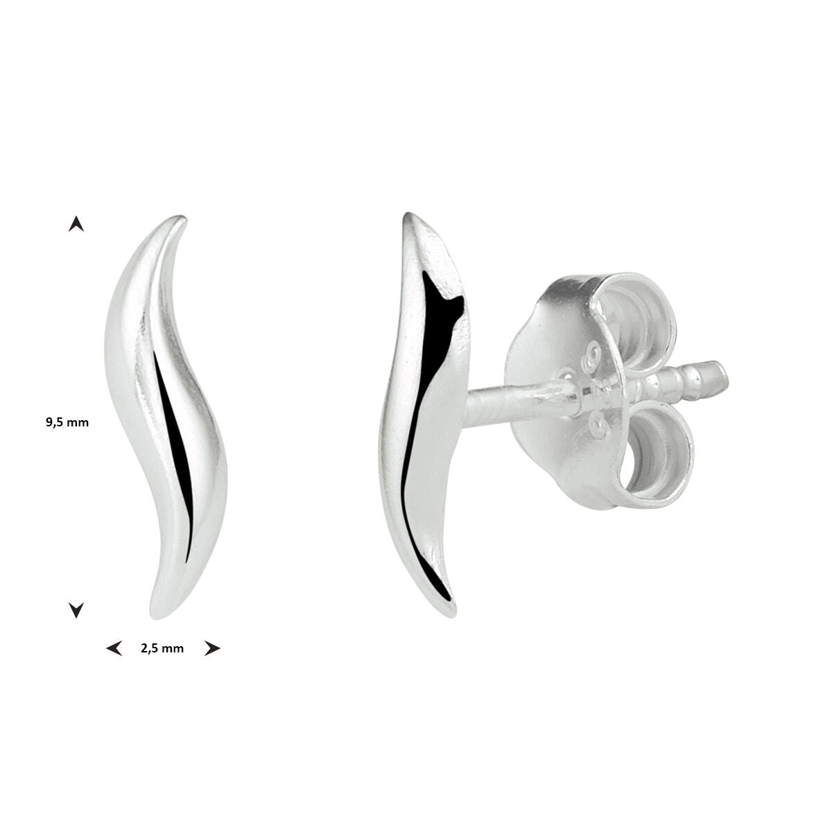 Puces d'oreilles en argent en forme de V épuré