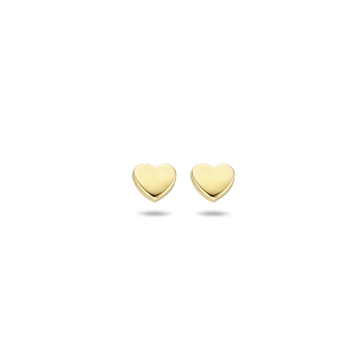 puces d'oreilles en or jaune 14k cœur ouvert