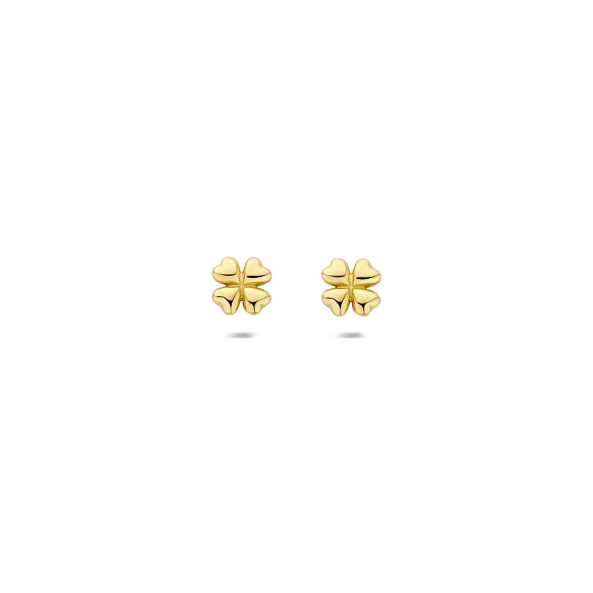 Boucles d'oreilles en or jaune 9 carats en forme de trèfle.